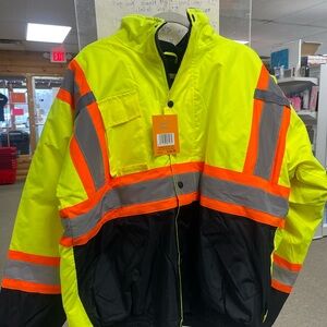 Neon Yellow and Black Performance Safety Jacket